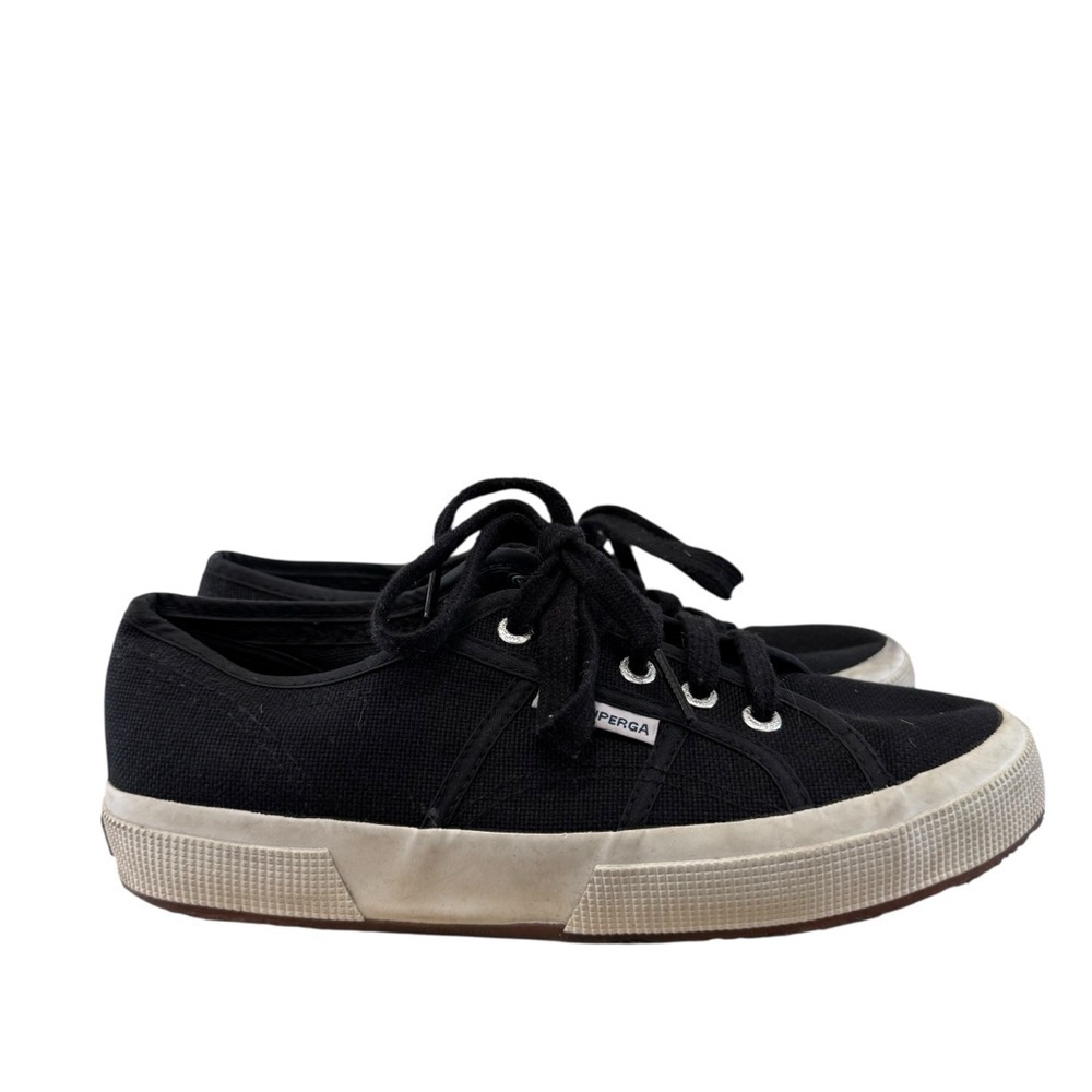 Superga Black Cotu Classic Canvas Lace Up Sneakers 7.5